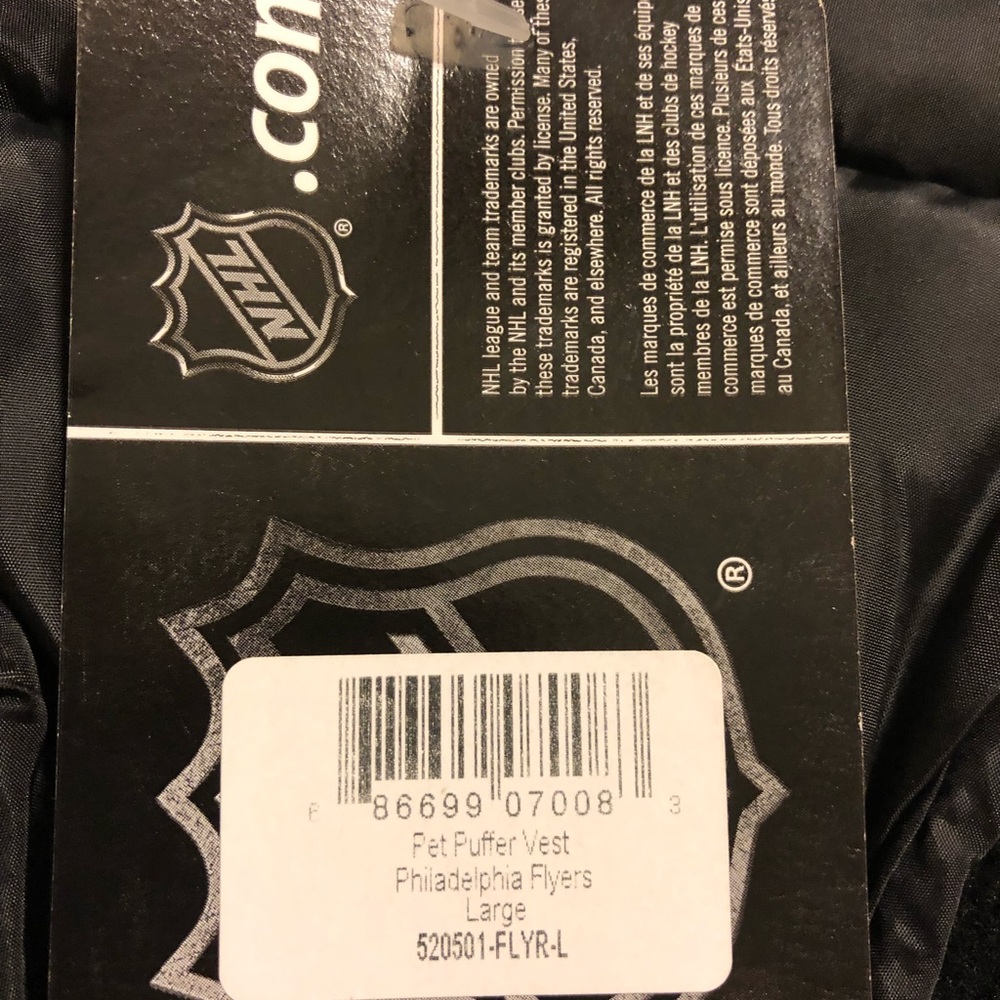 Philadelphia Flyers NHL Dog Pet Puffer Vest - Picture 6 of 6